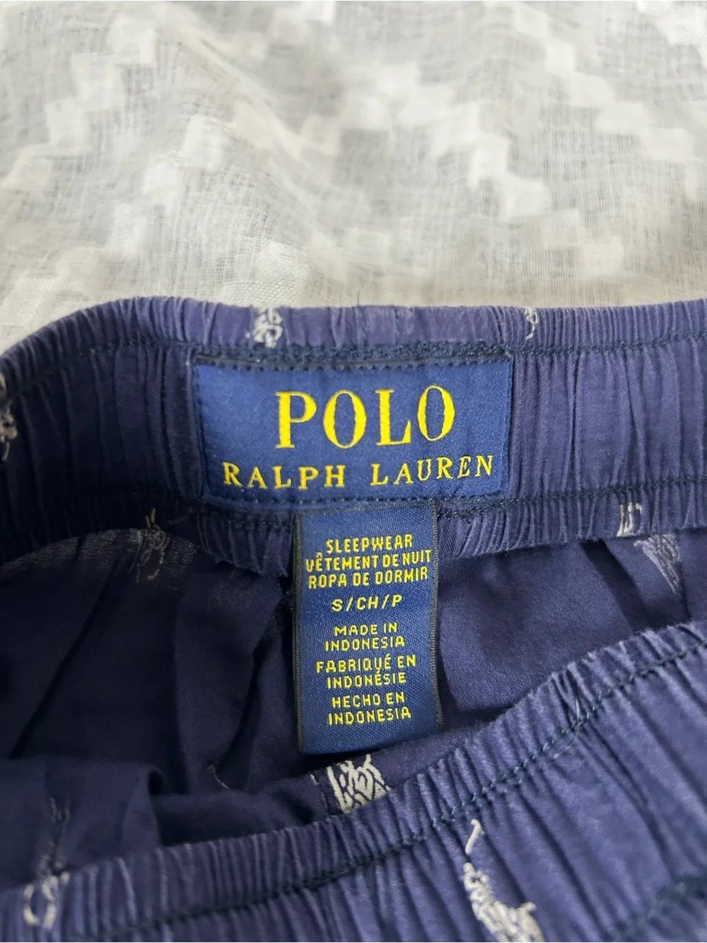 Ralph Lauren Navy Lounge Pants with White Polo Pony Print